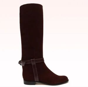 Alexandre Birman Clarita Burgundy Suede Tall Boots Size EU37.5